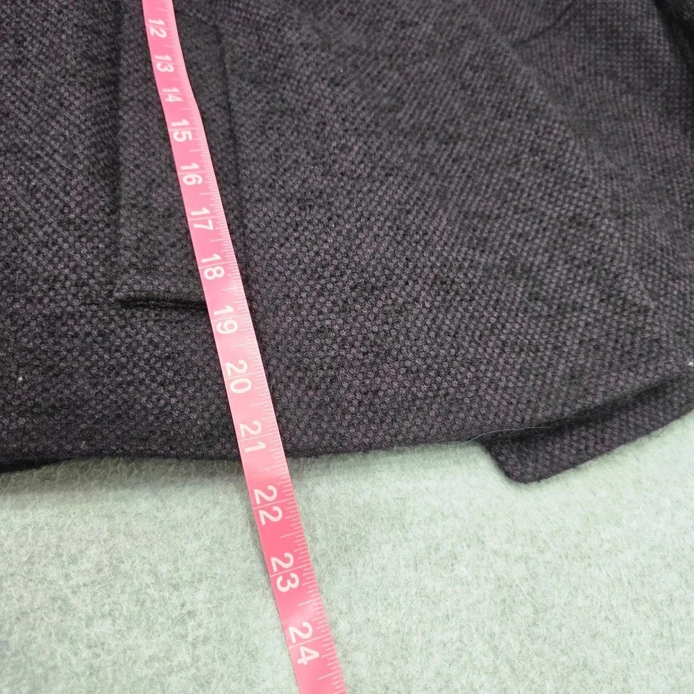 Zara Tweed Double Breasted Swing Peacoat S Purple Black Wool Alpaca Blend Office